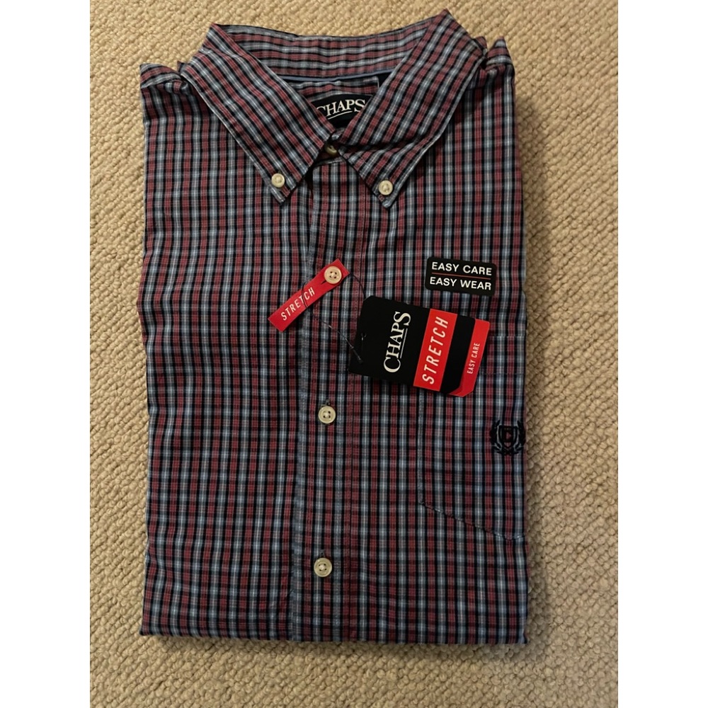 Chaps stretch long sleeve bottom down shirt